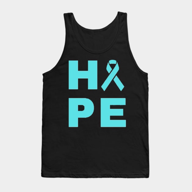 Hope Awareness Ribbon (Teal) Tank Top by CaitlynConnor